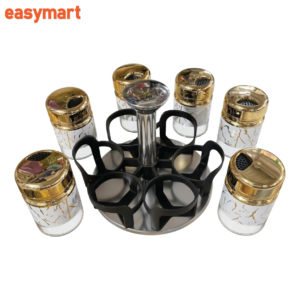 Masala Jar 6 Pcs | স্পাইস জার সেট কিচেন অর্গানাইজার | Spice Jar Set Kitchen Organizer
