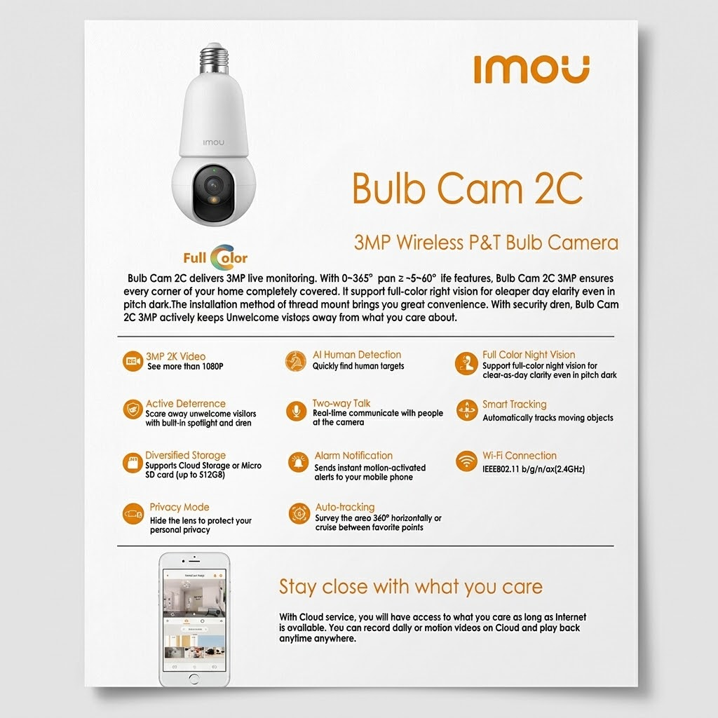 Imou Bulb Camera 3MP Price in Bangladesh
